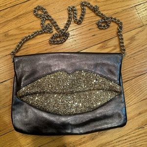 ❌SOLD❌Just Cavalli sequin night bag with gold chain.